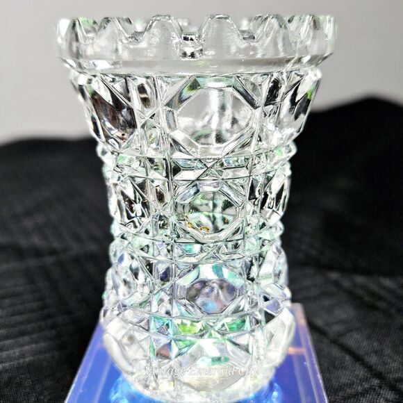 Vtg Clear 1970's Anna hütte 24% Lead Crystal Toothpick Mini Vase West Germany - Picture 10 of 13